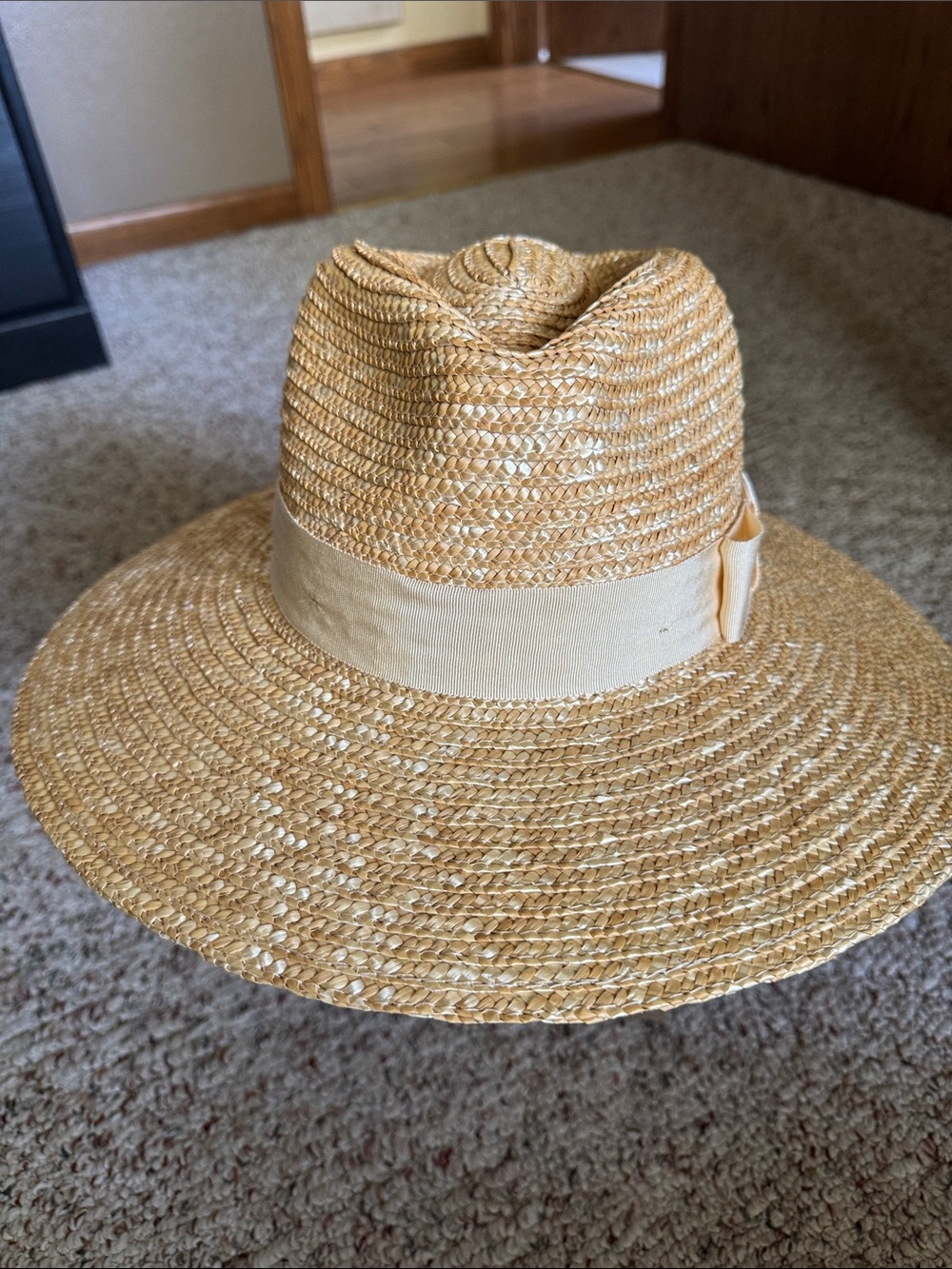 Braxton Straw  Sun Hat with Cream Band